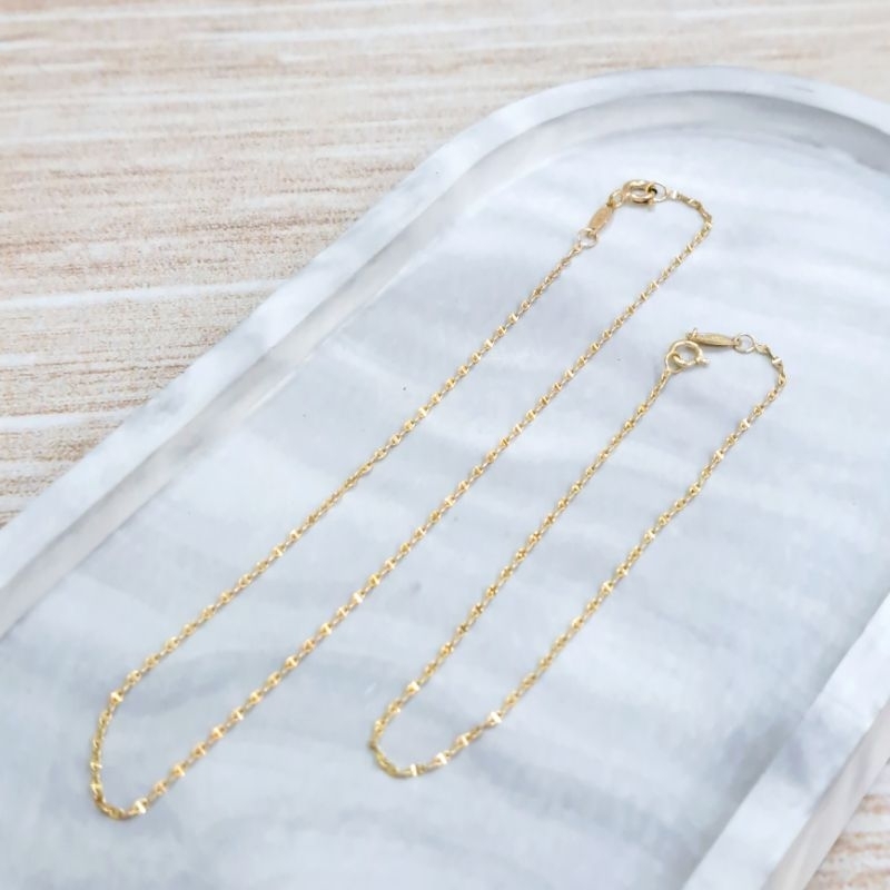 Dewi Ponorogo SET GELANG TANGAN & KAKI TOSCANO Emas Asli Kadar  8K/375% Yellow Gold