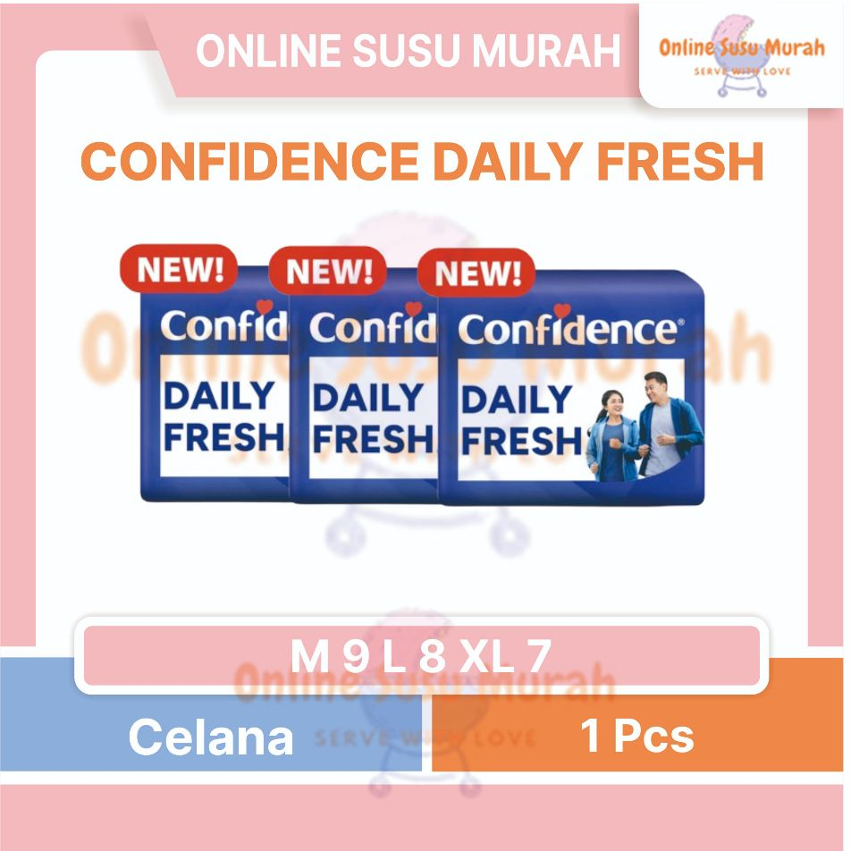 CONFIDENCE PANTS DAILY FRESH M 9 L 8 XL 7 POPOK DEWASA TIPIS & PAS M 9 L 8 XL 7 PPKS