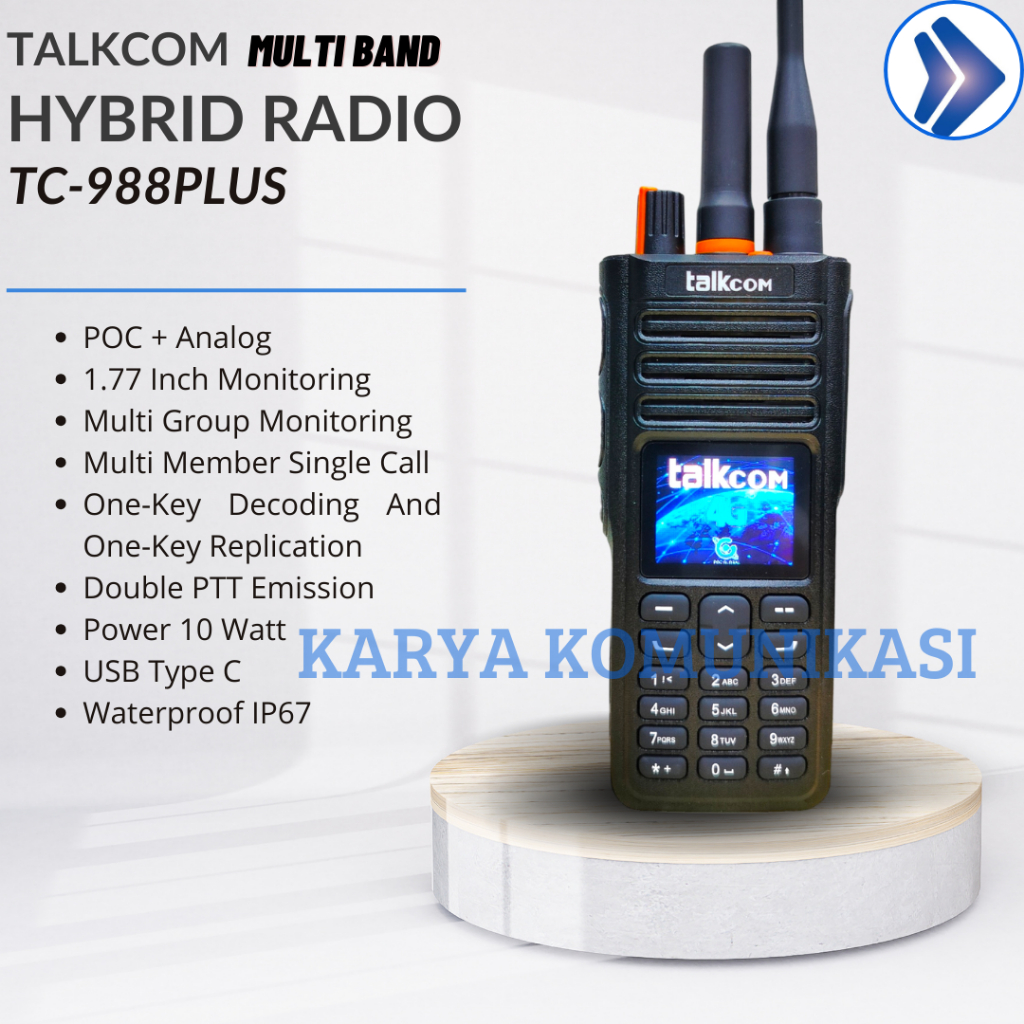 HT Poc Talkcom TC-988Plus Hybrid Radio AllBand / TALKCOM TC-988PLUS All Band / hybrid poc talkcom tc