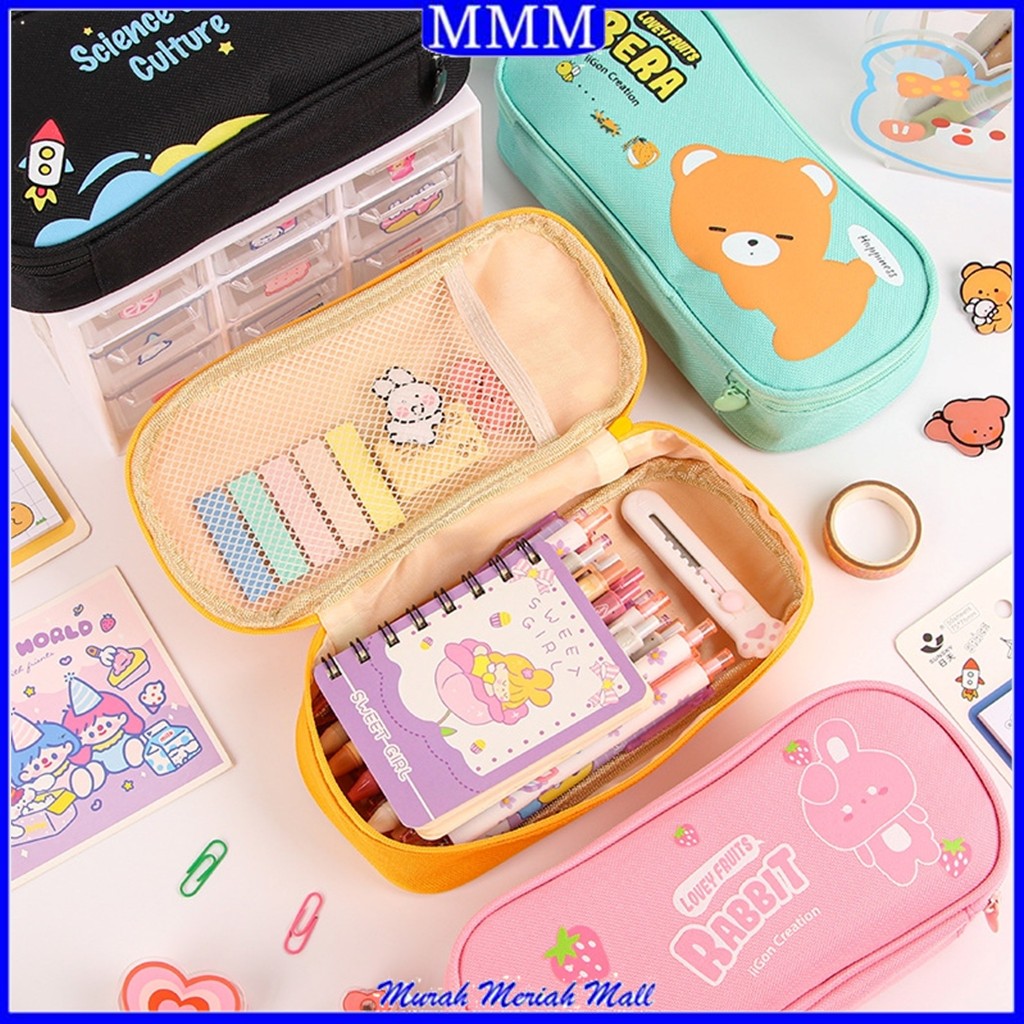 

MMM Tempat Pensil Karakter Kartun Lucu Kotak Pensil Serbaguna Motif Animal Cute Kotak Pensil Sleting Lucu Tempat Alat Tulis Perlengkapan Sekolah Kantor Double Layer Kotak Pensil Anak Perempuan Kapasitas Besar