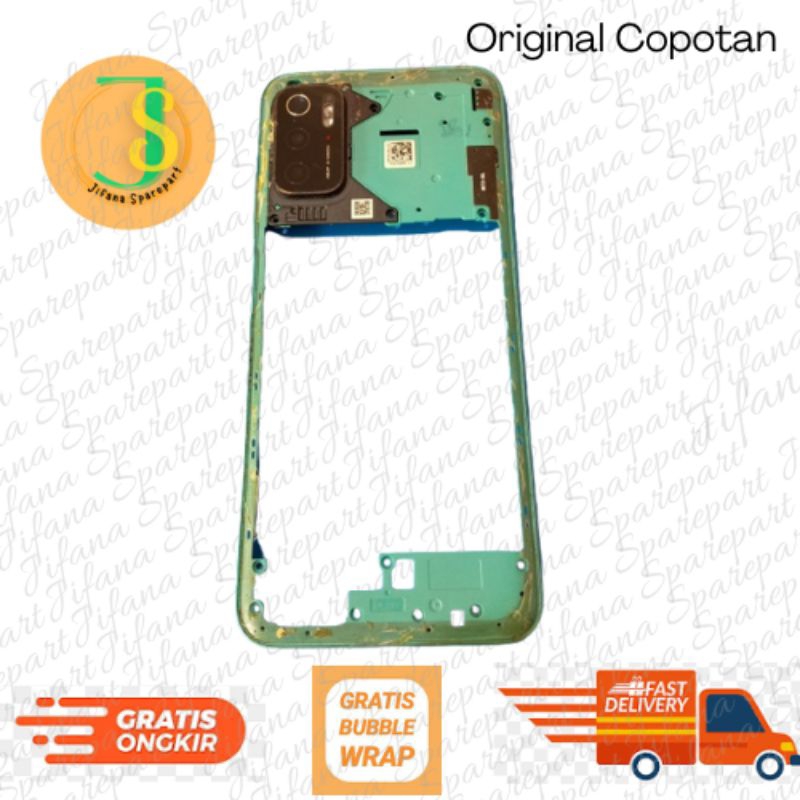 Tulang Bezzel + Kaca Lensa Kamera Poco M3 Pro 5G Original Copotan