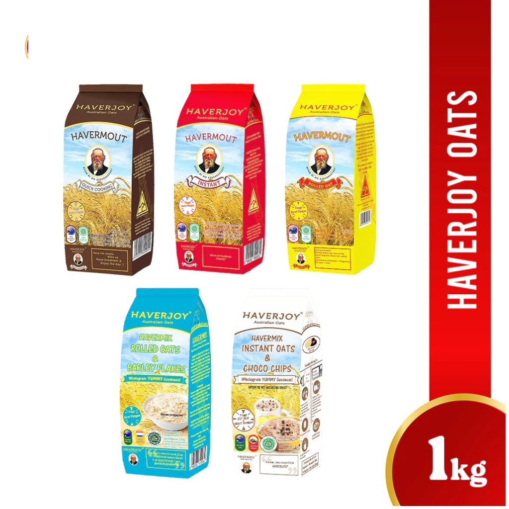 

HAVERJOY 1 kg gandum ROLLED OAT 1kg haverjoy instant choco chips Quick cooking