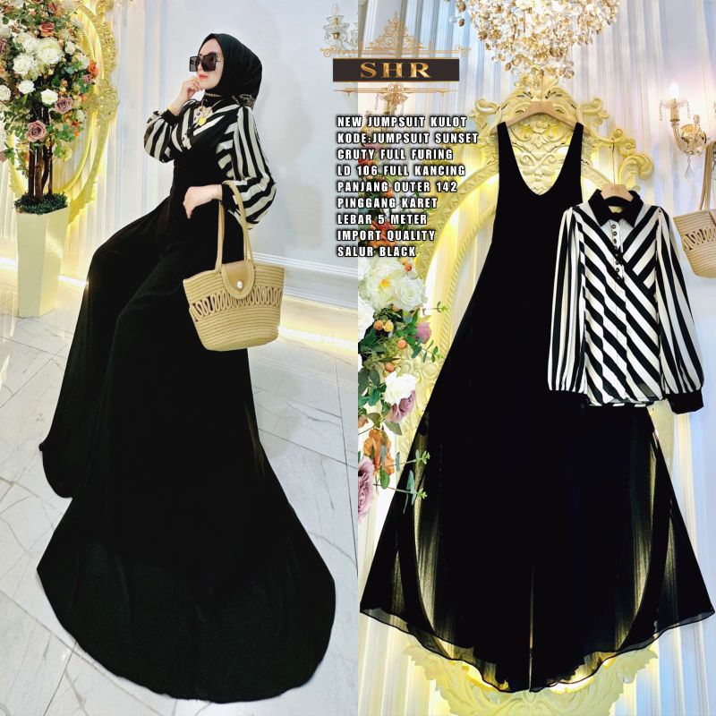 New jumpsuit sunset kulot ceruty full furing original by SHR