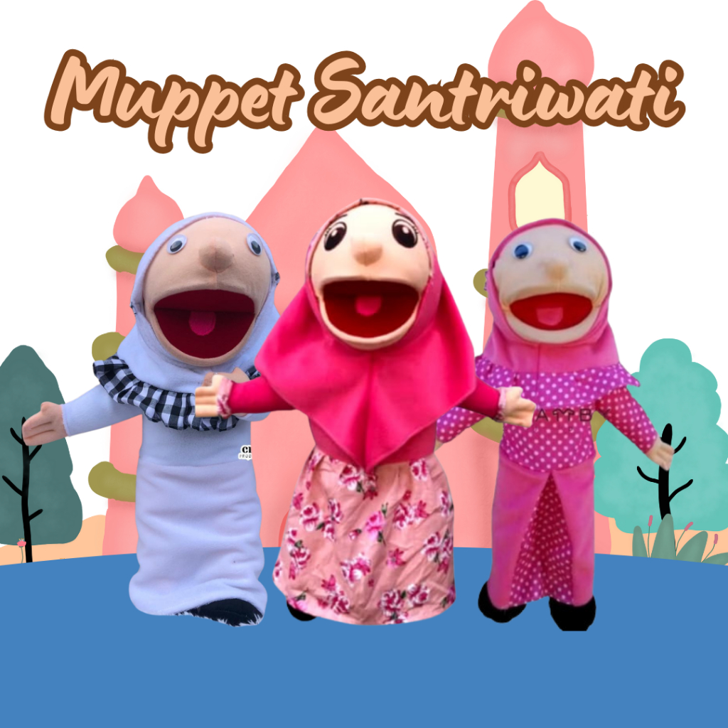 Boneka Muppet Santriwati / Handpuppet Santri Cewek / Mainan Anak Ventriloquist