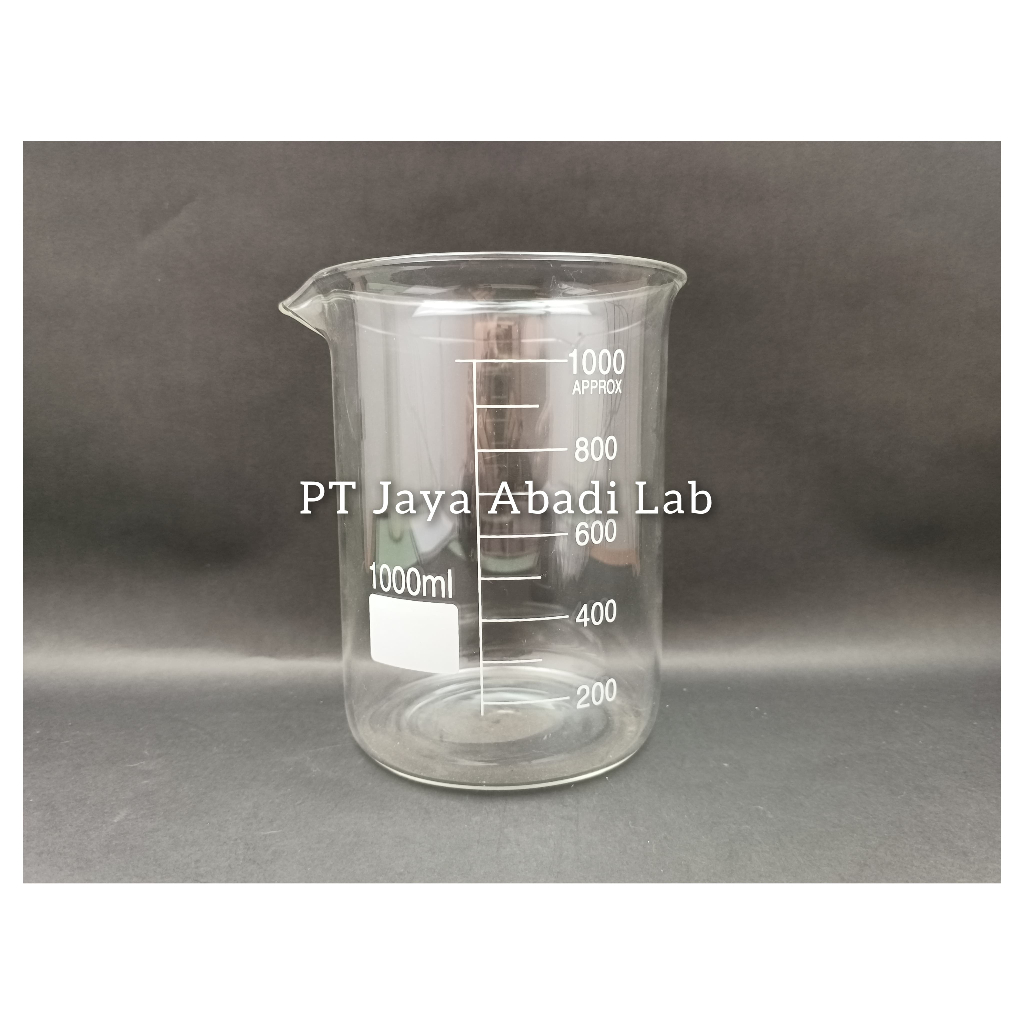 beaker glass 1000 ml 1L 1 liter kaca low form gelas kimia 1000ml gelas ukur kaca