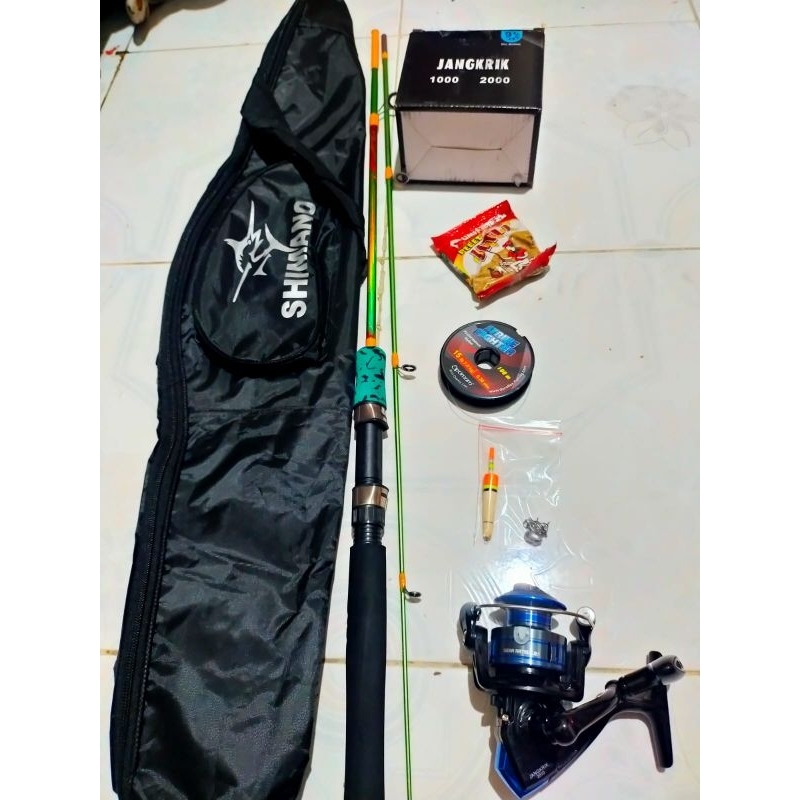 pancing set reel 1000 joran fiber solid