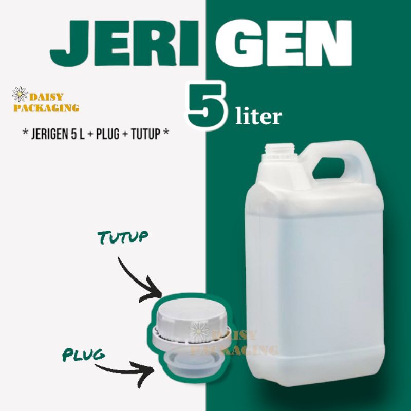 Jerigen 5 L / Derigen 5 L / Jerigen 5 L + Tutup + Plug / sumpel / Jerigen  5 Liter / Derigen  5 Lite