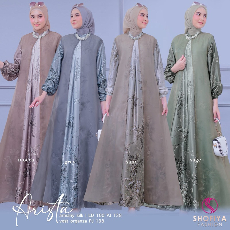 Arista by shofiya / arista series / gamis arista shofiya / shofiya series / gamis merah / armany sil