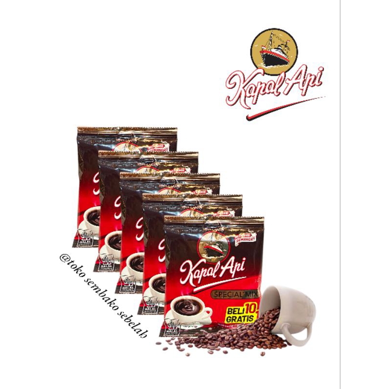 

Kopi Kapal Api Spesial Mix Gula || 1 Renteng Isi 10+1 || Kemasan 23gr