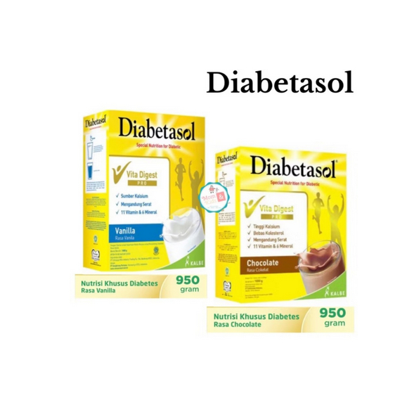 

DIABETASOL COKLAT VANILA 950 GR/ SUSU NUTRISI KHUSUS DIABETES