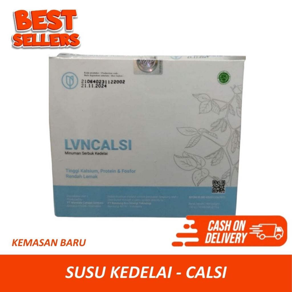 

Calsi - 1 Kotak 10 Sachet - Callcium - Susu Kedelai Sehat – Kaya Protein, Rendah Lemak & Baik untuk Tubuh - Susu Kedelai Alami – Minuman Sehat untuk Jantung & Tulang Kuat