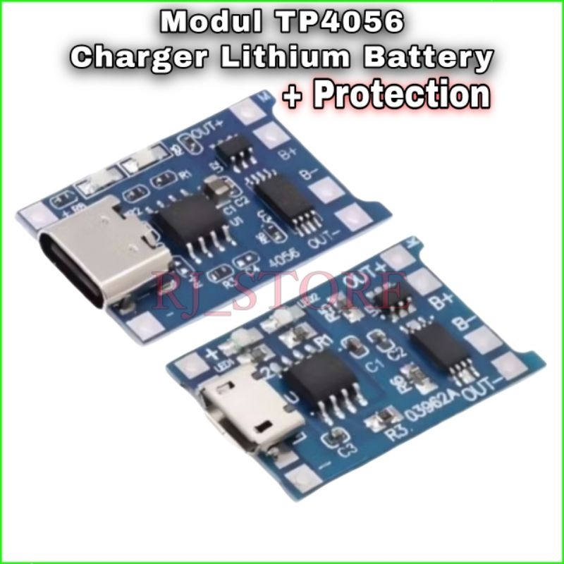 TP4056 Modul Charger Battery Micro USB & Type C Full Protection TP4056 Type C Dan Micro USB Battery 