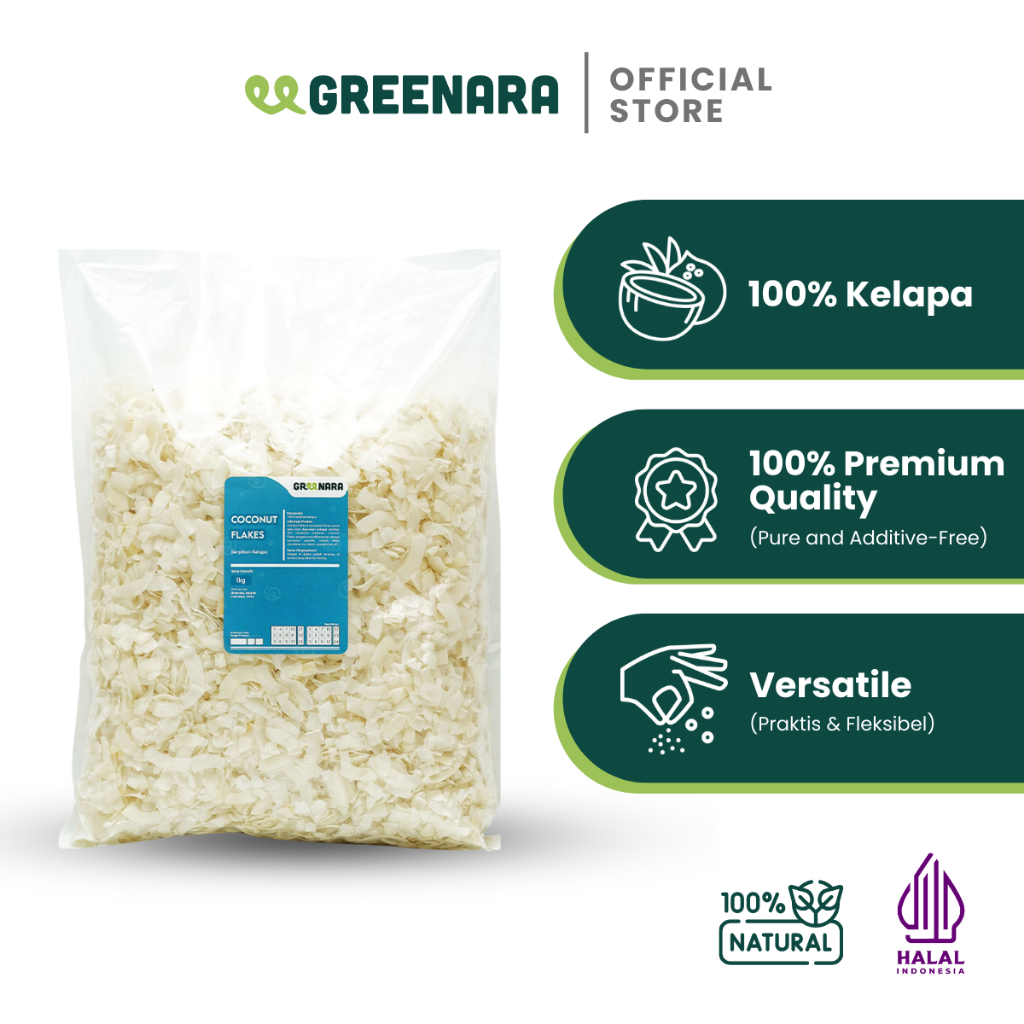 

Greenara - Kelapa Serut 1Kg / Coconut Flakes Unsweetened