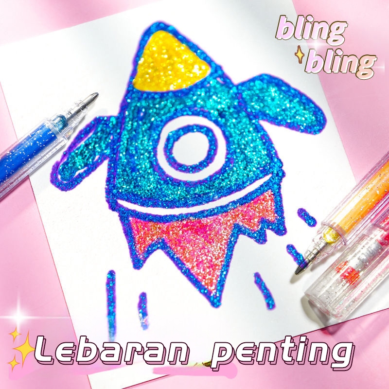 

⭐produk berkualitas tinggi⭐ Pena Gel Glitter Aesthetic Pulpen Warna Warni 0.7mm Alat Tulis Sekolah