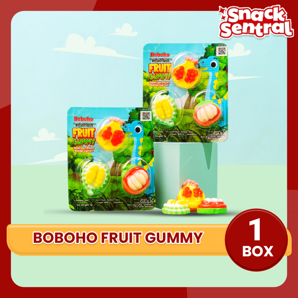 

Permen Gummy Kenyal - Boboho Fruit Gummy 1 box isi 30pcs