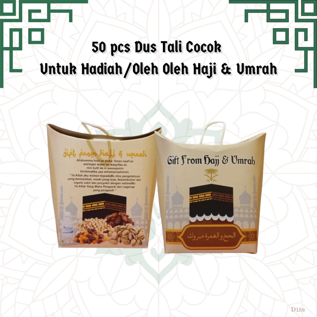 

dus tali untuk oleh oleh haji dan umroh 1 pack isi 50 pcs