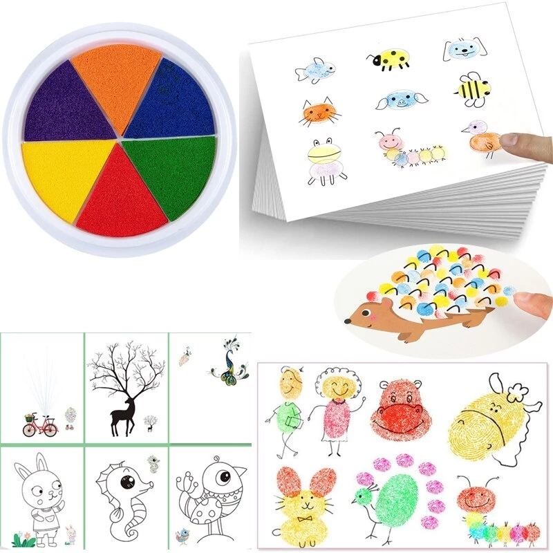 Buku Mainan Edukasi Anak Finger Hand Painting Book Montessori Melukis