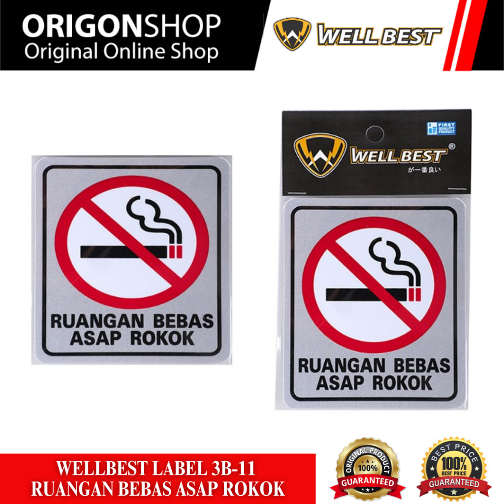 

WELLBEST Label 3B-11 Ruangan Bebas Asap Rokok / Label Stiker