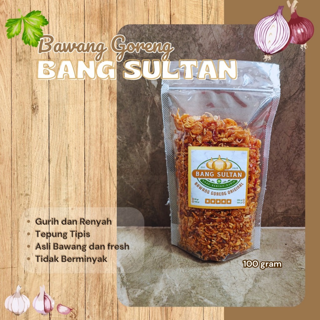 

100G || BAWANG GORENG ASLI TANPA CAMPURAN TEPUNG