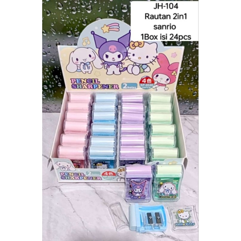 

1 BOX RAUTAN SANRIO 2 LUBANG + PENGHAPUS ISI 24