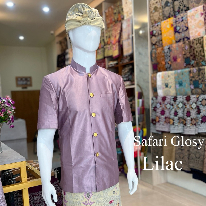 Baju SAFARI GLOSY PRIA ADAT BALI - Amiratextile