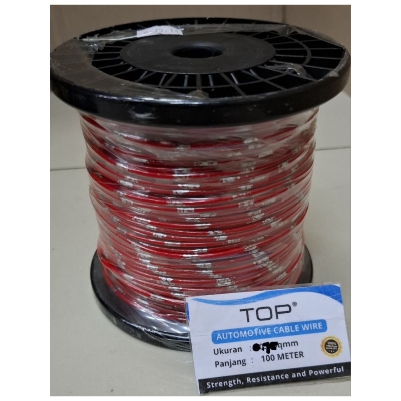 TOP KABEL NYAF 1X0,75MM BINTIK KABEL  AUTOMOTIF KABEL BODY MOBIL MOTOR SERABUT TEMBAGA MURNI 100 MET