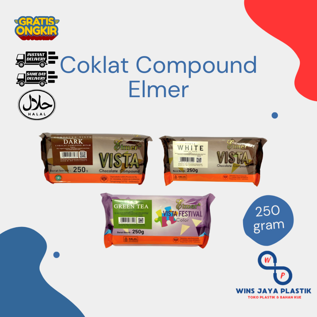 

Elmer Coklat Compound 250 Gram | Coklat Batang | Coklat Blok | Coklat Rasa Warna Warni