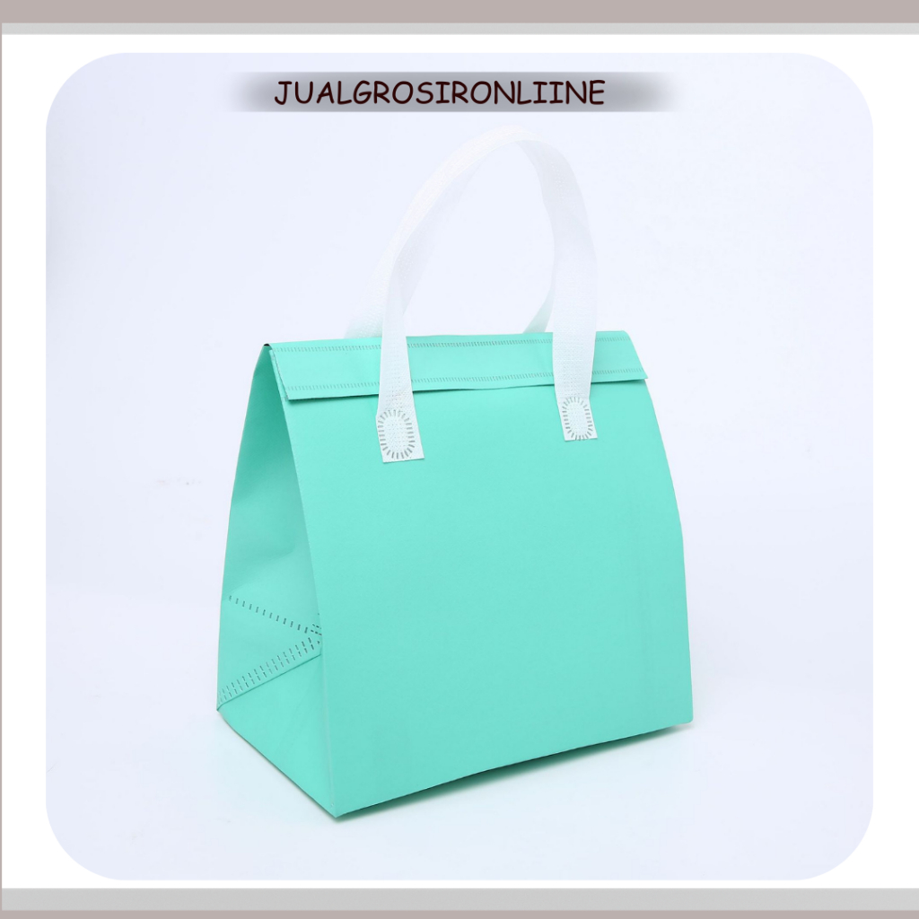 Paper Bag Kain Polos Biru Tahan Panas Premium Tas Gift Bag Goodie Bag Sovenir Hadiah