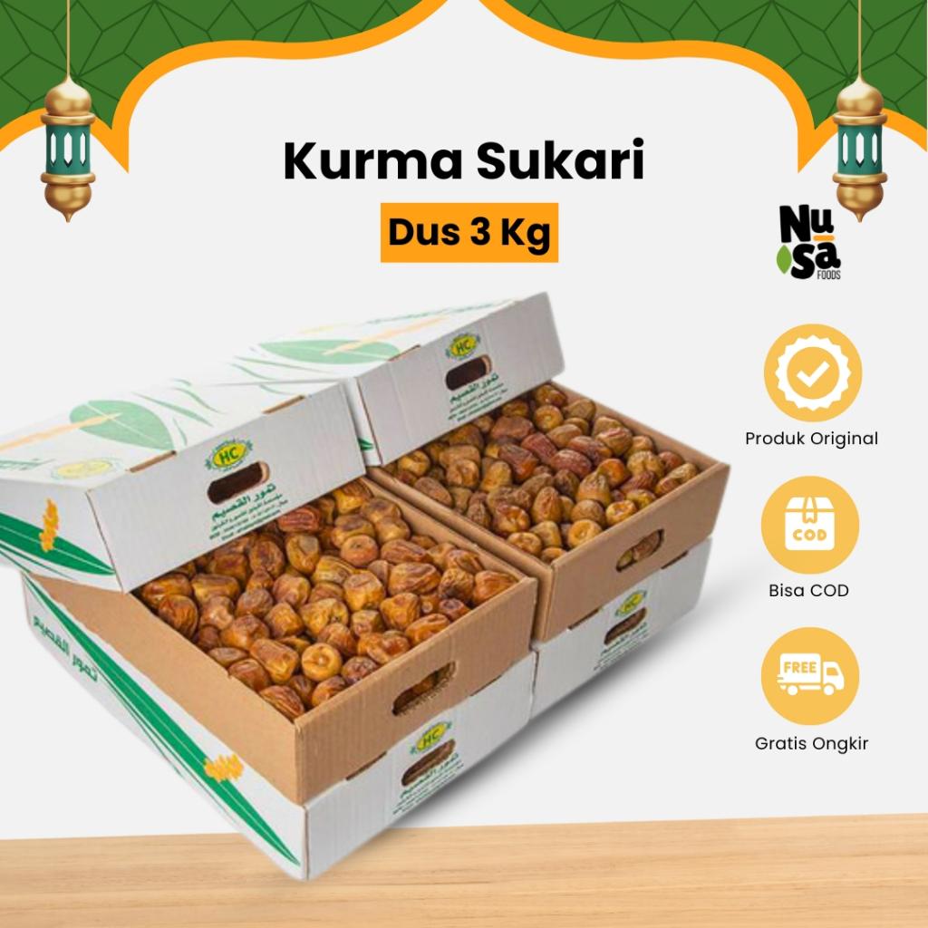 

Kurma Sukari Dus 3 Kg Kurma Raja Lembut Legit Manis Best Seller Dates Original Premium