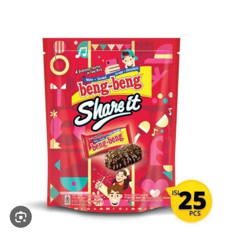 

Beng-Beng Share It isi 25pcs 285gram / Beng Beng Share It Wafer Coklat Pouch Isi 25pcs