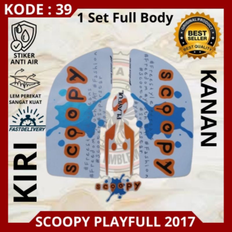 Stiker/striping motor Scoopy playfull tahun 2017/20 stiker Scoopy playful 2017/decal Scoopy playfull