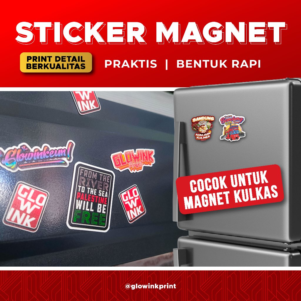 Sticker Magnet, Sticker Kulkas, Tempelan Kulkas Custom