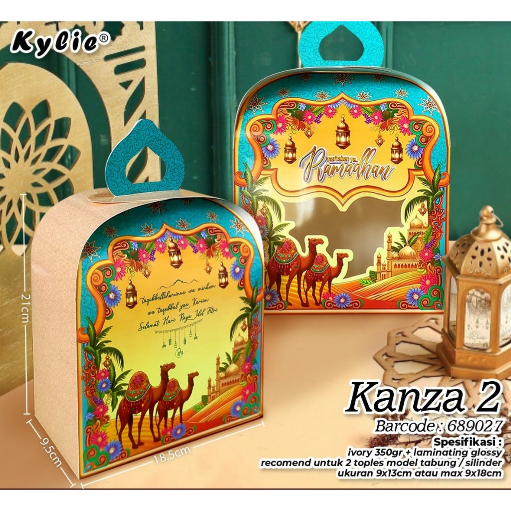 

Box Lebaran Kanza untuk isi 2 Toples Tabung / Dus Idul Fitri [1 lbr]
