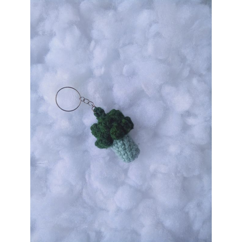 gantungan kunci rajut brokoli