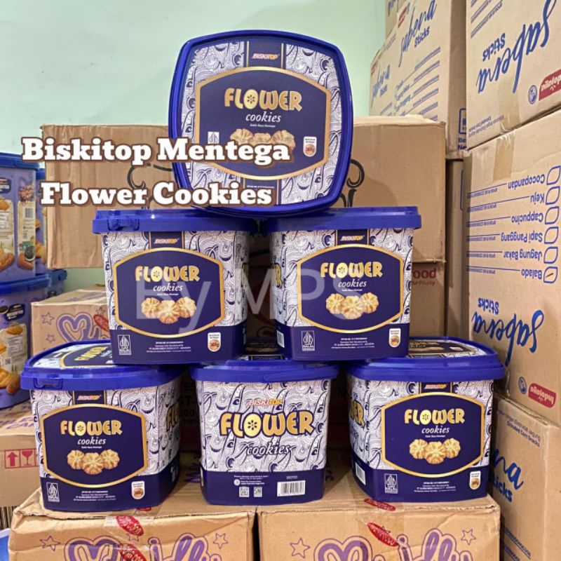 

biskitop flower cookies/biskitop flower 1 dus isi 6 timba/kue kering/kue lebaran/kue murah/COD/ Cemilan Snack Biskuit