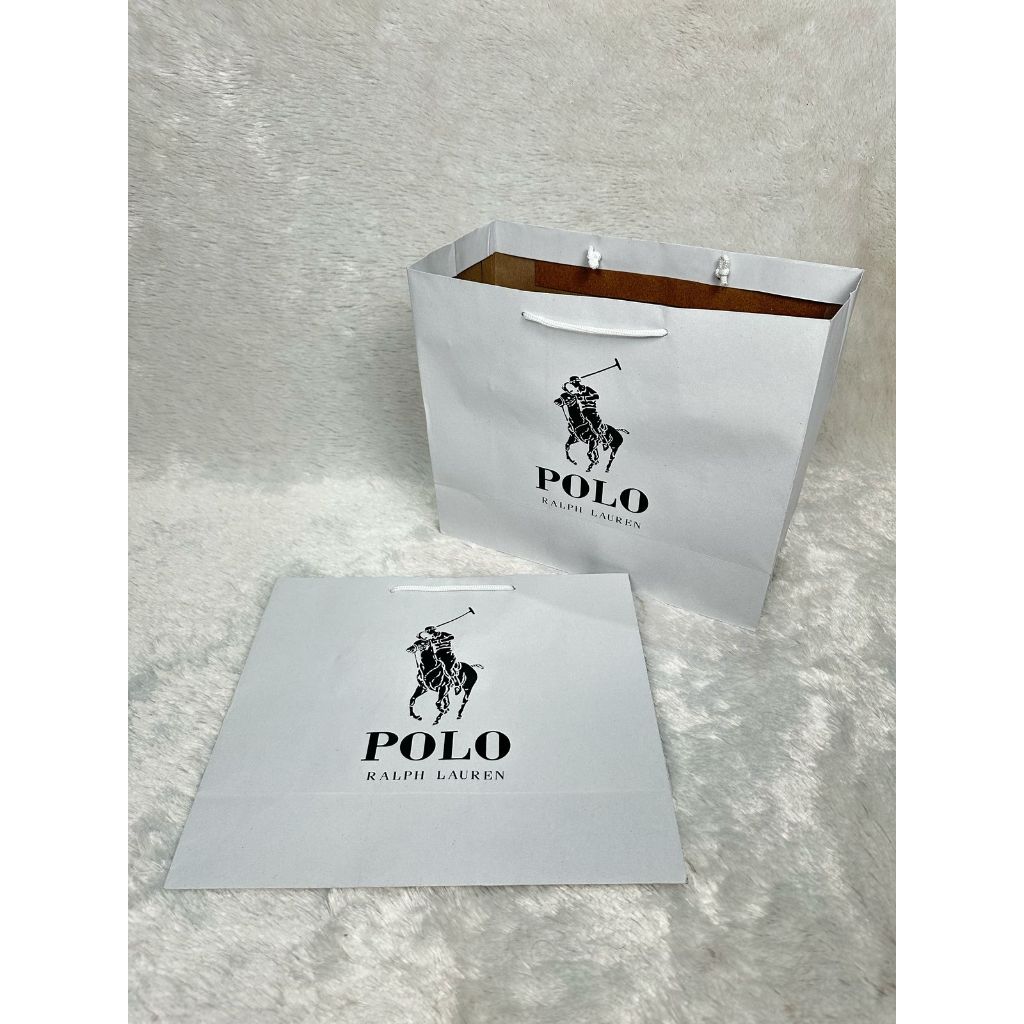 

R4 Paper Bag Polo Ralph Lauren 30cm x 12 cm x 25 cm Bungkus Kado Putih Branded Tas Kertas Elegan