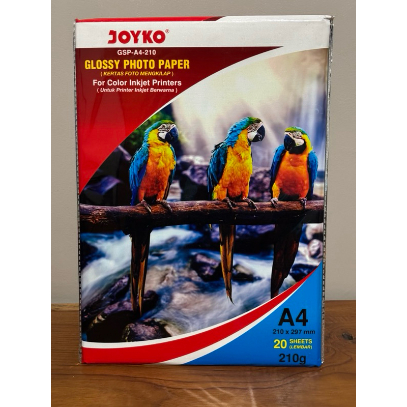 

Kertas Foto Joyko A4 / 210 x 297mm (1 pack)