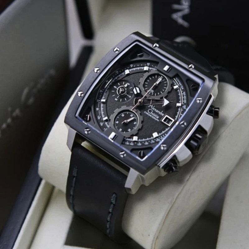 jam tangan alexander cristie original ac6411 silver black