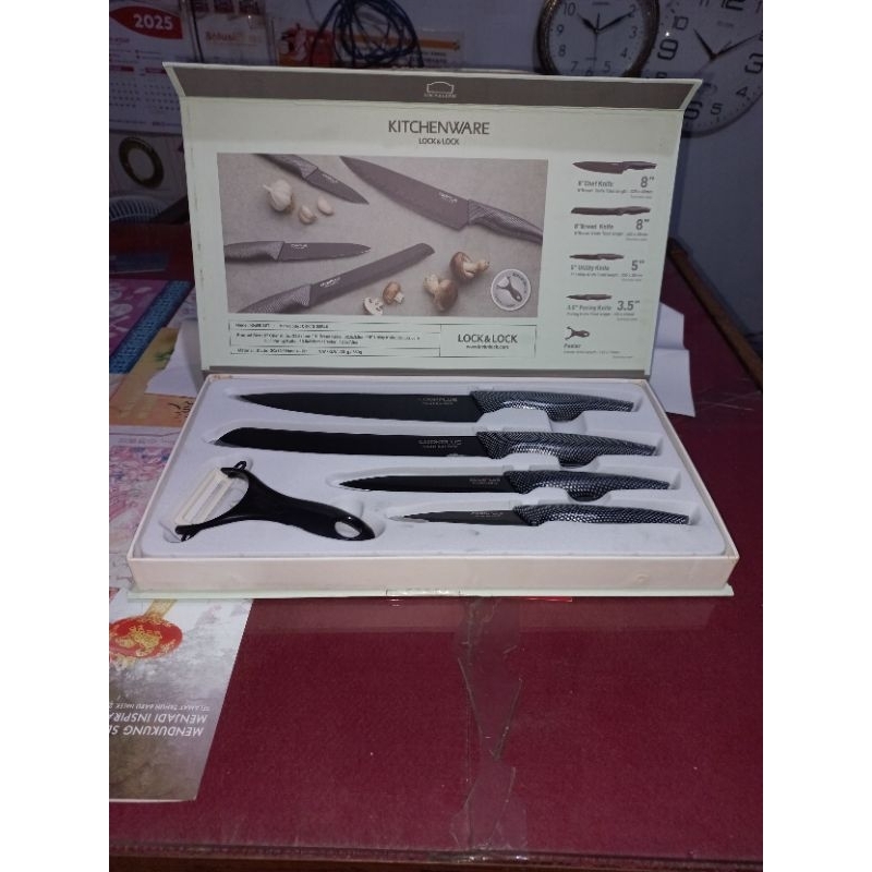 PISAU LOCK N LOCK PASTEL KITCHEN WARE COOKPLUS /PISAU SET / KNIFE SET BLACK LOCK N LOCK