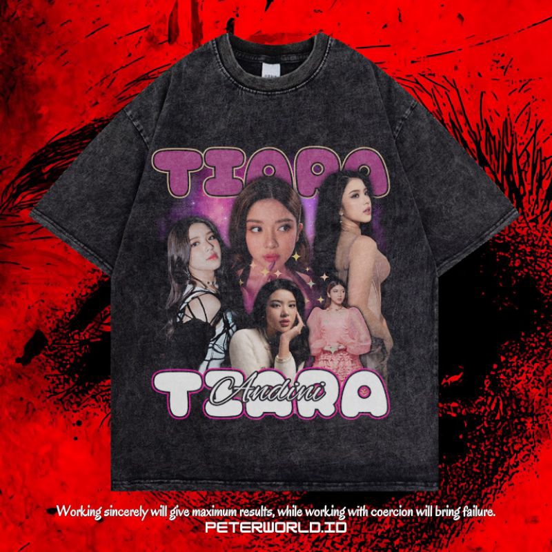 PETERWORLD "Tiara" Kaos Oversized / Kaos Washed / Stone Wash / Oversized T shirt / Kaos Tiara Andini
