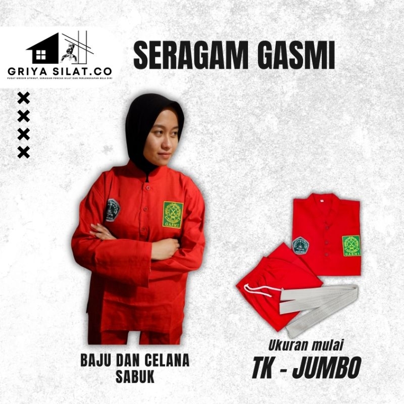 SERAGAM SILAT GASMI/BAJU SILAT GASMI/SAKRAL GASMI PEMULA