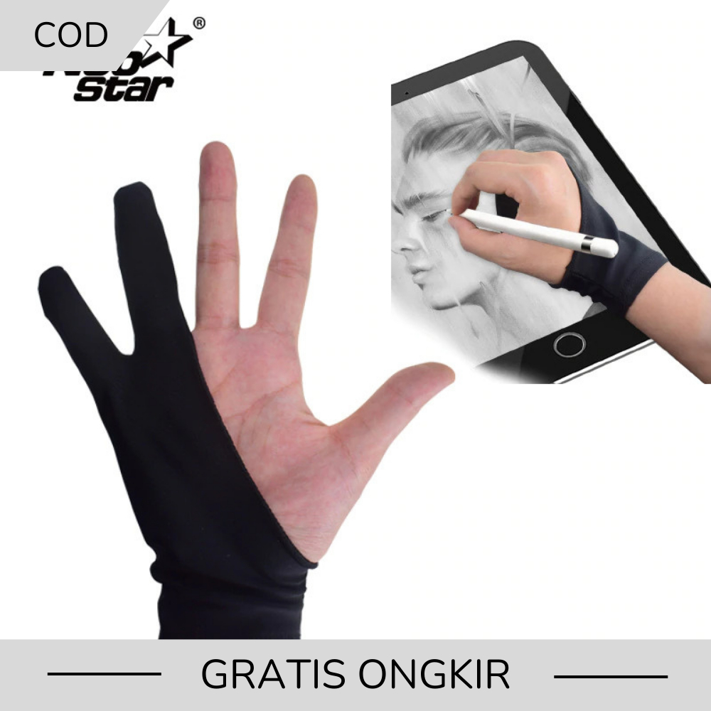 Drawing Glove Sarung Tangan Gambar Artist Drawing 2 finger Untuk Pen Tablet Huion Vei