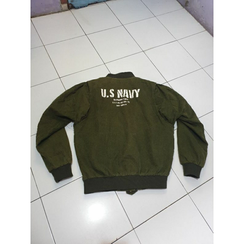 Jaket USN Olive Green Army Bomber Pilot Hijau