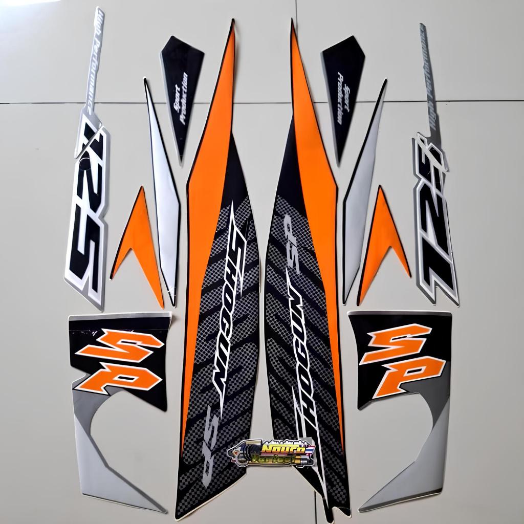 stiker striping suzuki shogun sp 125 r 2009 2010 hitam abu lis body standar berkualitas original