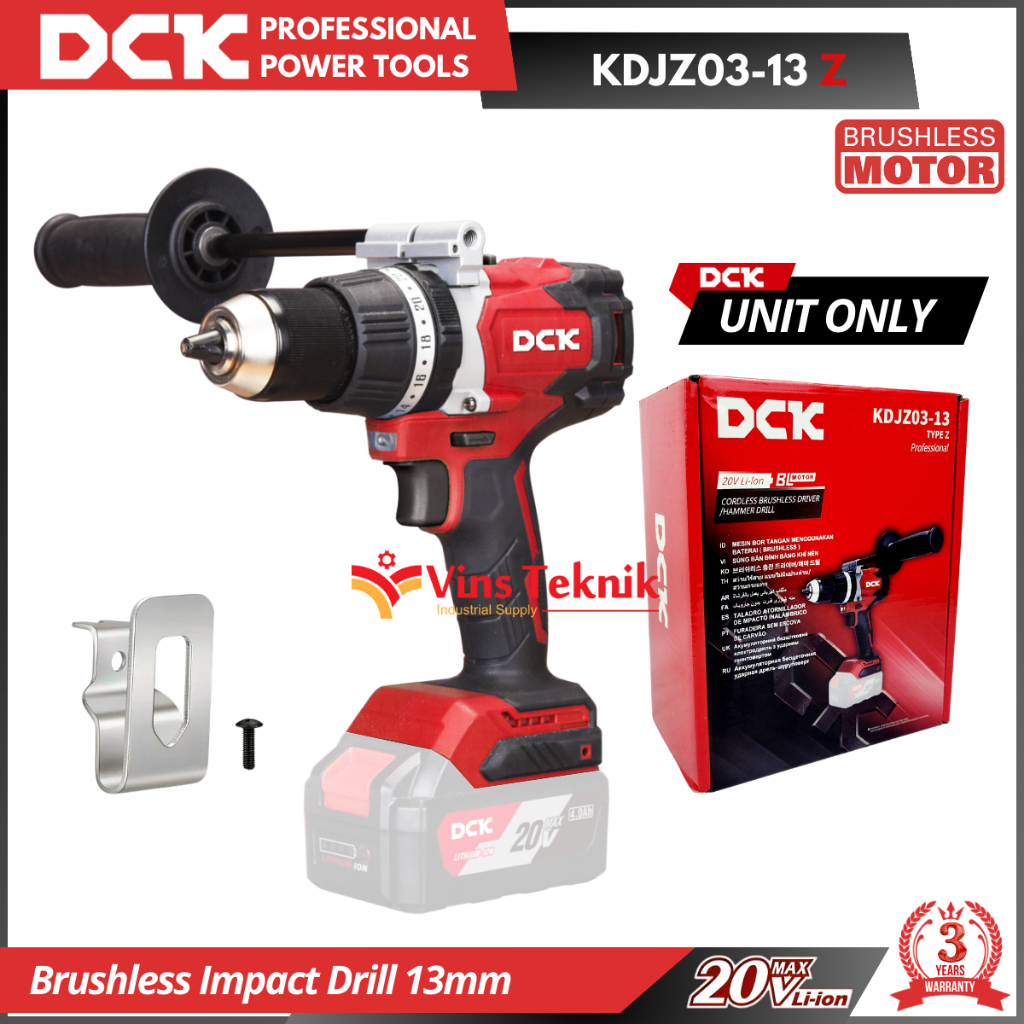 Brushless Impact Drill 20V Mesin Bor 13mm DCK KDJZ03-13 Z