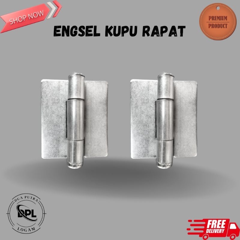 Engsel Kupu Rapat  Engsel Pick Up  Engsel Pintu Besi Henderson Tebal 3mm Ukuran 7,5cm×8,5cm Finishin