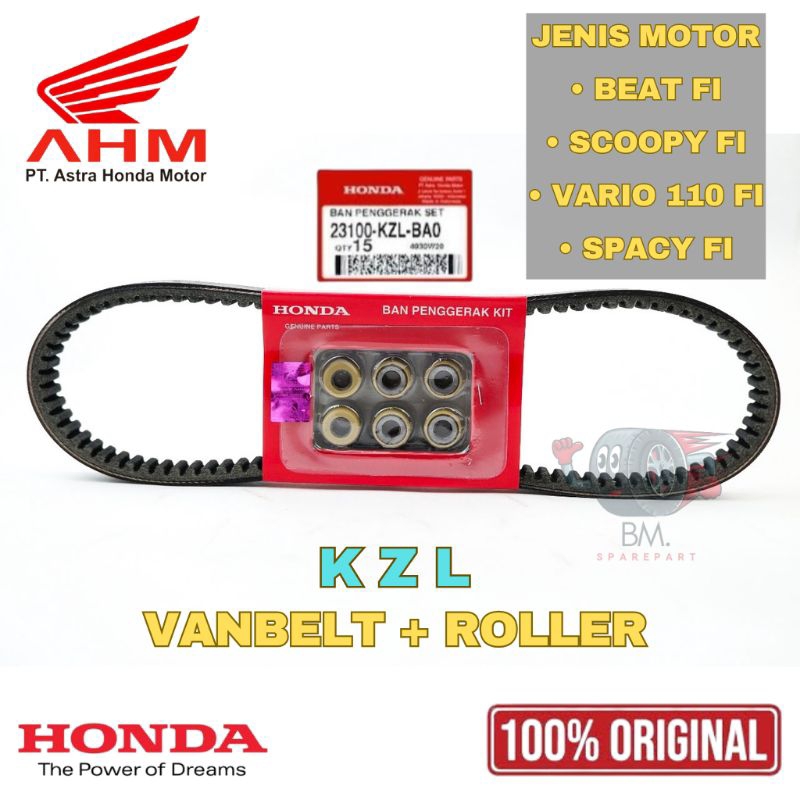 VANBELT VBELT SET ROLLER ORIGINAL HONDA KZL BEAT FI VARIO 110 FI SCOOPY FI SPACY FI