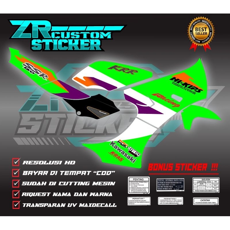 Sticker striping NINJA KRR SSR custom transparan uv maxdecall [bisa request]