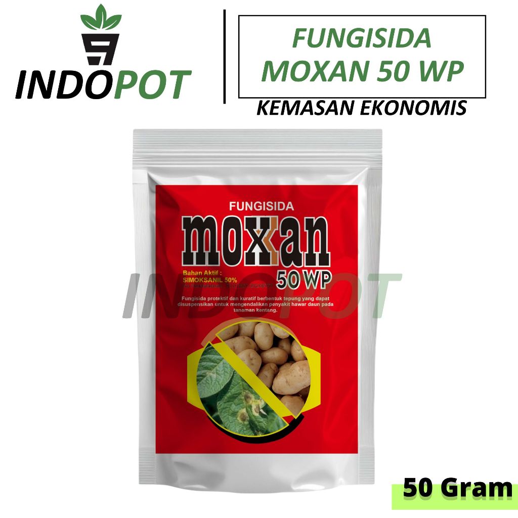 Fungisida Moxan 50 WP Isi 50Gr Mengendalikan Hawar Daun Tanaman Kentang