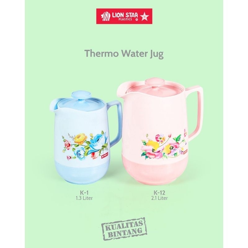 Teko Water Jug Lion Star 1.3 Liter / 2.1 Liter | Thermo Air Minum | Termos Air Panas Dan Dingin | Te